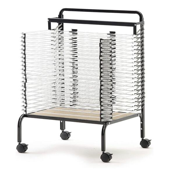 Copernicus Wide 20-Shelf Spring-Loaded Rolling Art Drying Rack for Art Studio - Picture 1 of 7